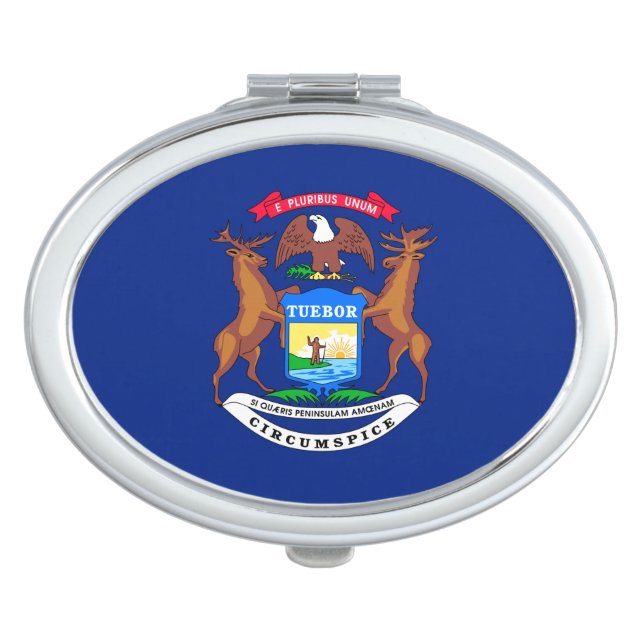 Michigan State Flag Design Compact Mirror (Front)