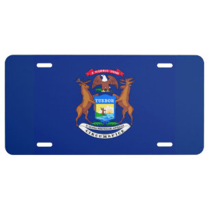 Michigan State Flag Design Decor License Plate