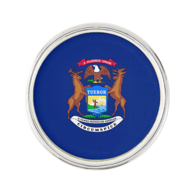 Michigan State Flag Design Decor Pin (Front)