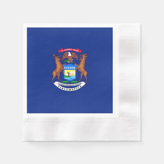 Michigan State Flag Design Napkins (Front)