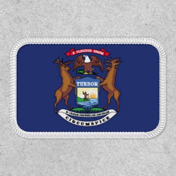 Michigan State Flag Design Patch by SjasisDesignSpace at Zazzle