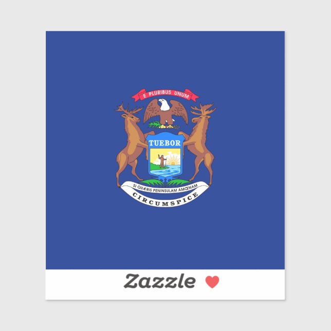 Michigan State Flag Design Sticker (Sheet)