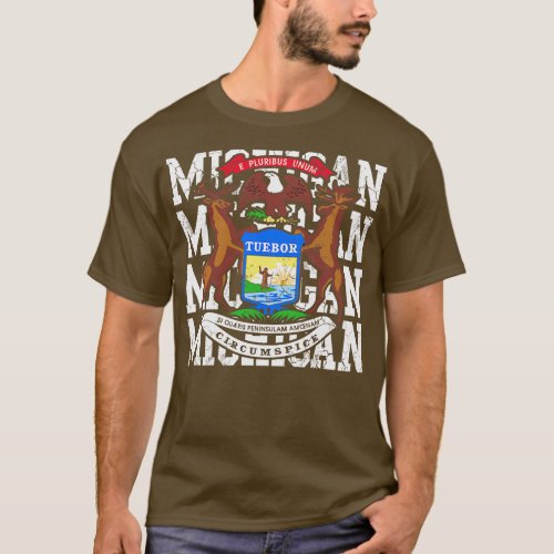 Michigan State Flag Design T_Shirt