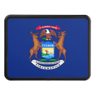 Michigan State Flag Design Trailer Hitch Cover