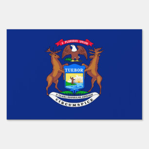 Michigan State Flag Design Yard Sign