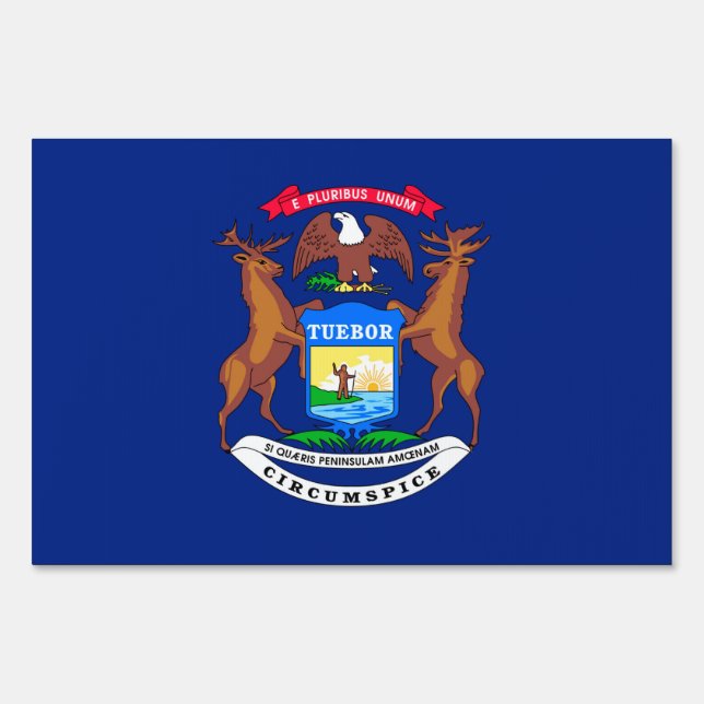 Michigan State Flag Design Yard Sign (Front)