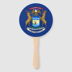 Michigan State Flag Hand Fan