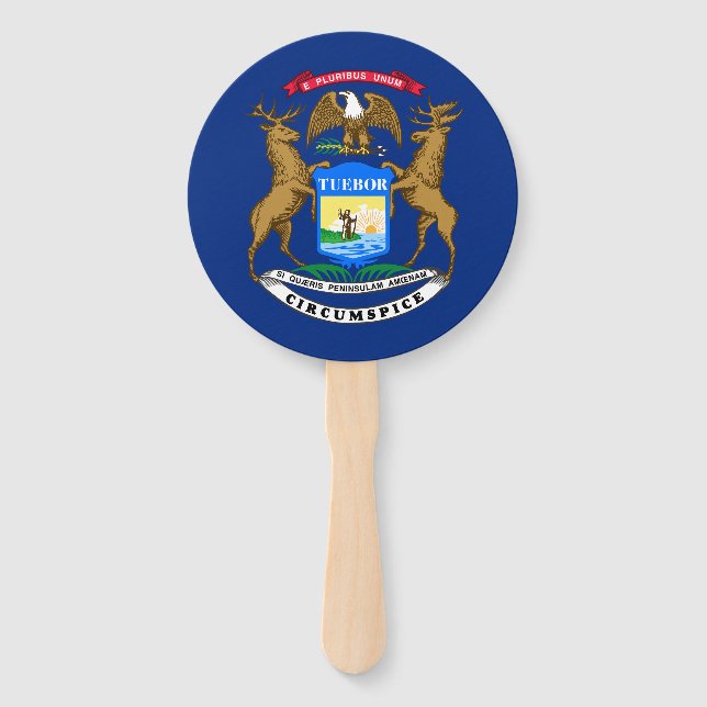 Michigan State Flag Hand Fan (Front)