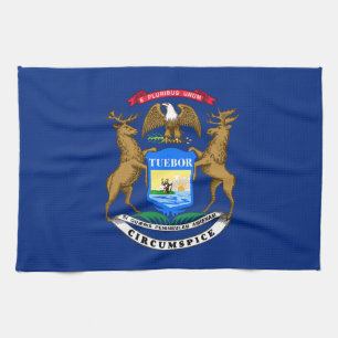 Michigan State Flag Kitchen Towel