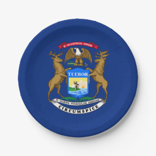 Michigan State Flag Paper Plates