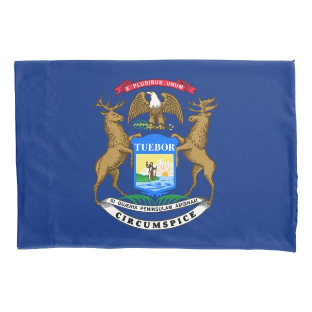 Michigan State Flag Pillow Case (Front)