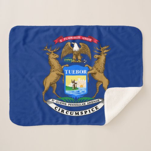Michigan State Flag Sherpa Blanket