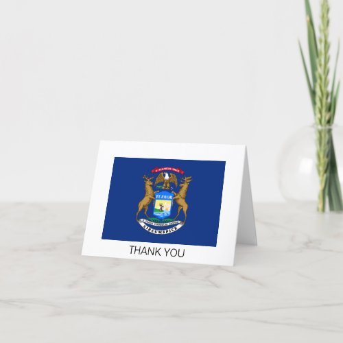 Michigan State Flag Thank You Card