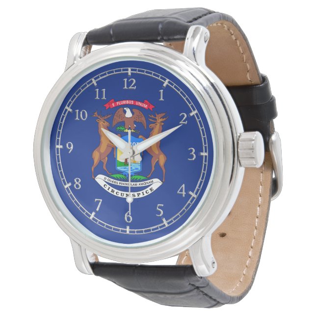 Michigan State Flag Watch Design (Angled)