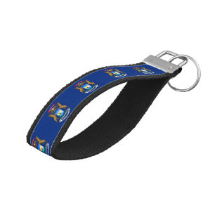 Michigan State Flag Wrist Keychain