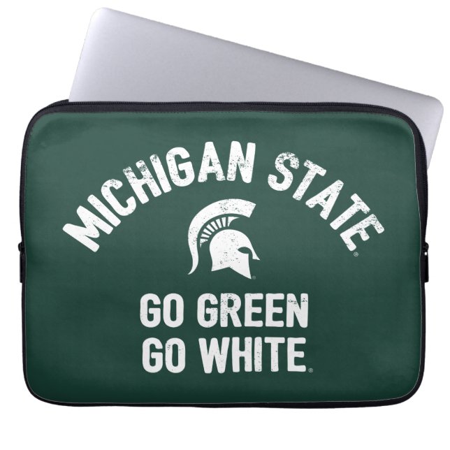 Michigan State | Go Green Go White Laptop Sleeve (Front)