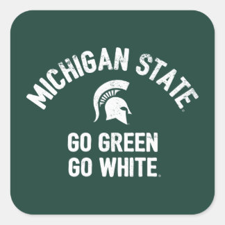Michigan State | Go Green Go White Square Sticker