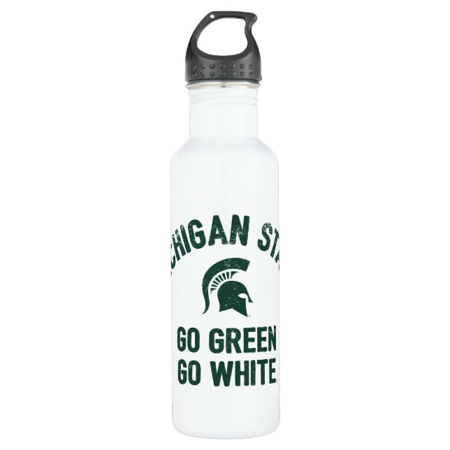 Michigan State | Go Green Go White Water Bottle (Front)