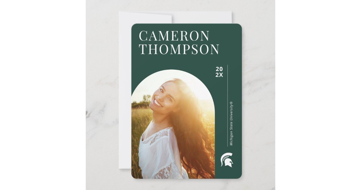 Michigan State Graduate | Photo Arch Invitation | Zazzle