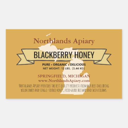 Michigan State Honey Product Rectangle Stickers