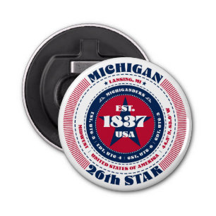 Michigan State Information Circle Bottle Opener