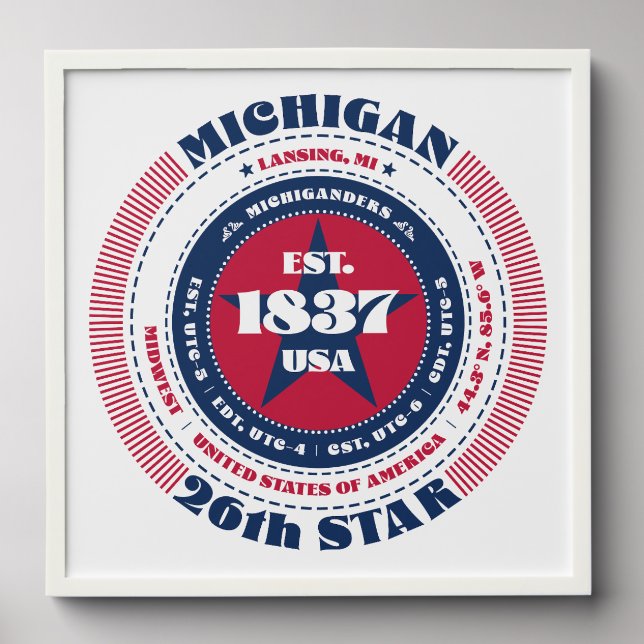 Michigan State Information Circle Photo Tile (Front Set)