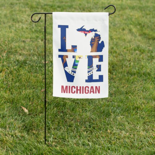 Michigan state love garden flag
