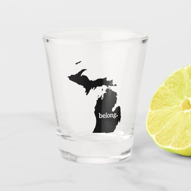 Michigan State Map Belong Shot Glass (Front)