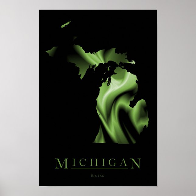 Michigan State Map Image Poster (Front)