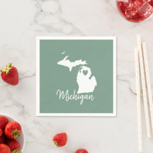 Michigan State Map Napkins