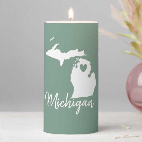 Michigan State Map   Pillar Candle