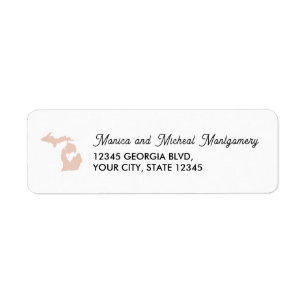 MICHIGAN State Map with Heart - ANY COLOR Label