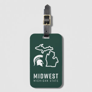 Michigan State Midwest Luggage Tag