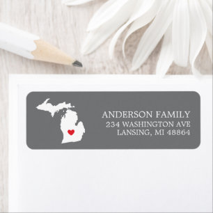 MICHIGAN State Moving Return Address Label