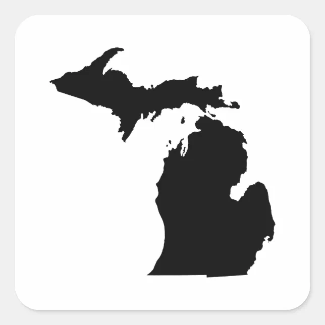 Michigan State Outline Square Sticker | Zazzle