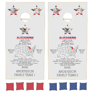 Michigan State Patriotic Customizable Cornhole Set