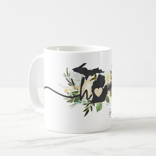 Michigan State Personalized Your Home City Rustic Coffee Mug (Front Left)