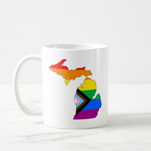 Michigan State Pride LGBTQ Progress Pride Coffee Mug