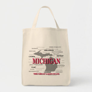 Michigan State Pride Map Silhouette Tote Bag