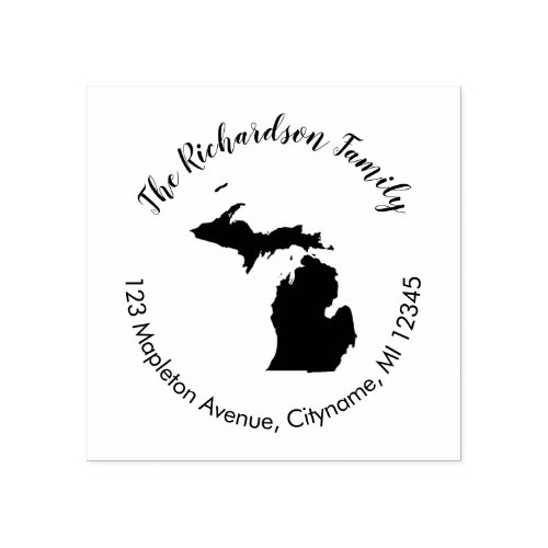 Michigan state return address rubber stamp