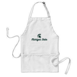 Michigan State Script Logo Adult Apron