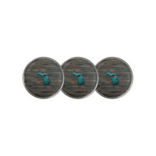 Michigan State Shape Teal Golf Ball Marker