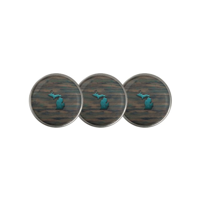 Michigan State Shape Teal Golf Ball Marker (3 Up)