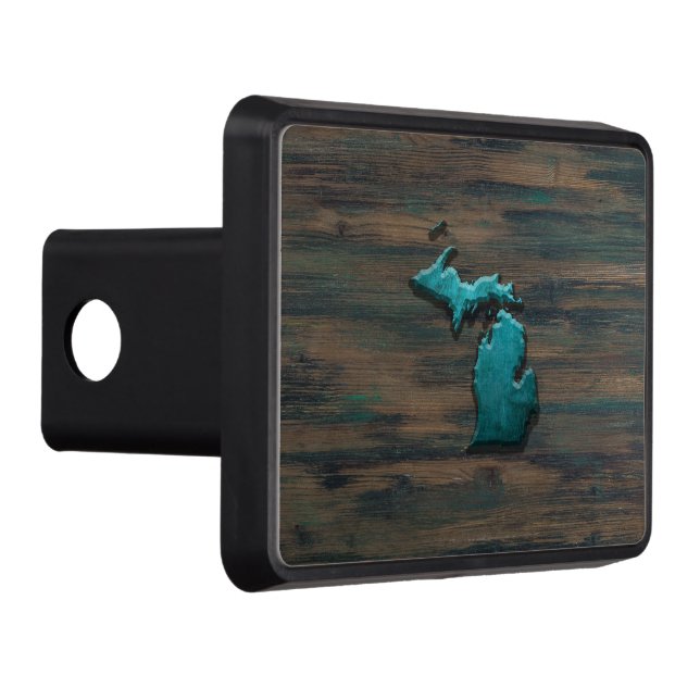 Michigan State Shape Teal Hitch Cover (Right)