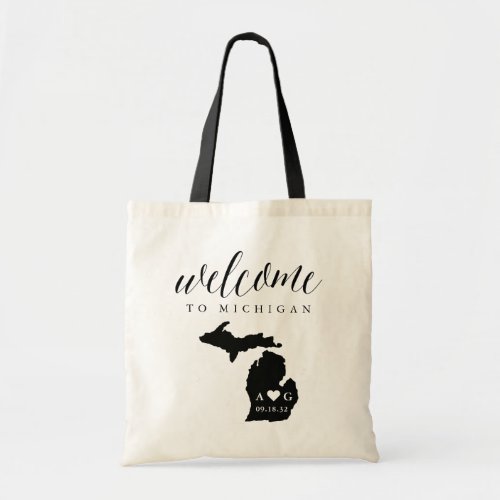 Michigan State Silhouette Wedding Welcome Tote