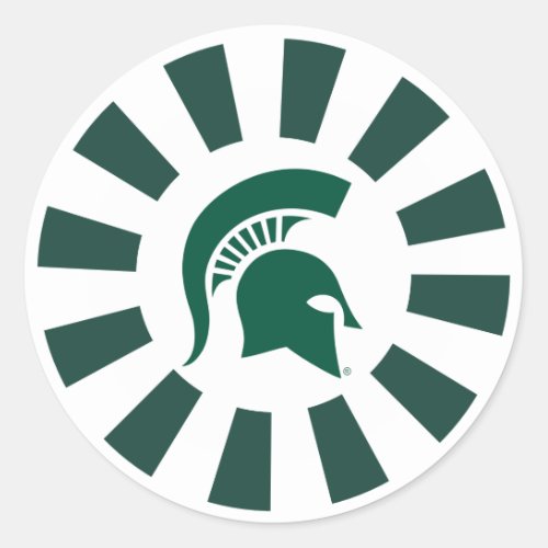 Michigan State Spartan Helmet Logo Classic Round Sticker