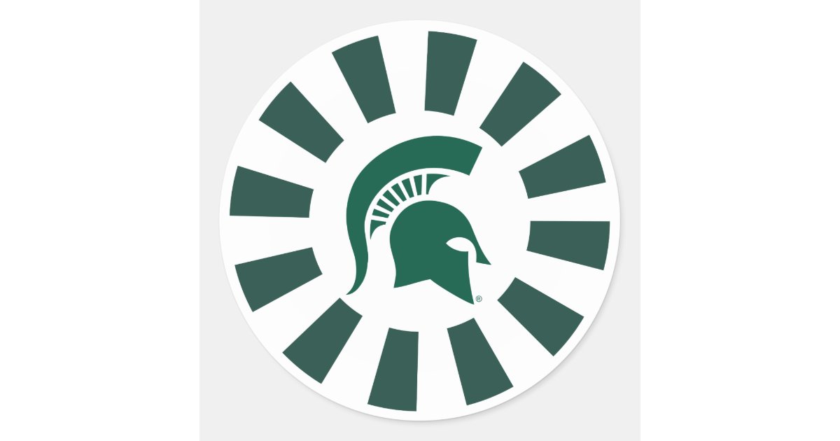 Michigan State Spartan Helmet Logo Classic Round Sticker Zazzle Com