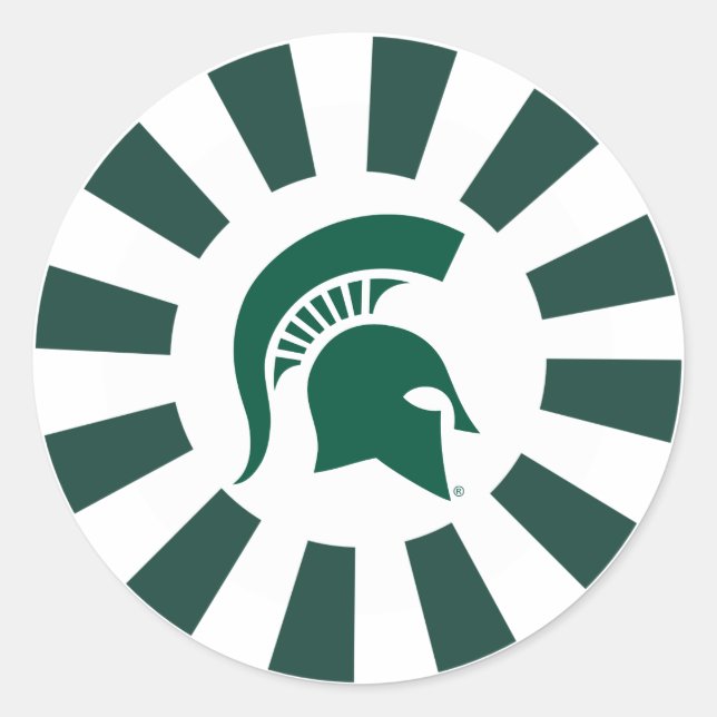 Michigan State Spartan Helmet Logo Classic Round Sticker (Front)