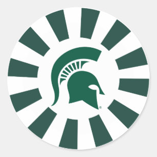 Michigan State Spartan Helmet Logo Classic Round Sticker