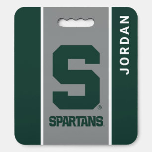 Michigan State Spartans Stripes with Name Seat Cushion